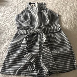 Grey/white striped romper